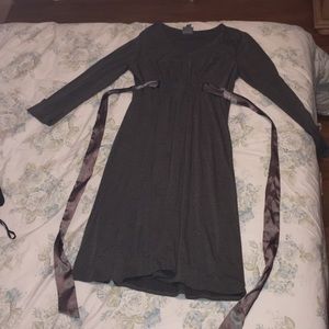 Gray dress. Comfortable!